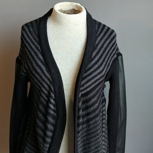 Black and gray cardigan